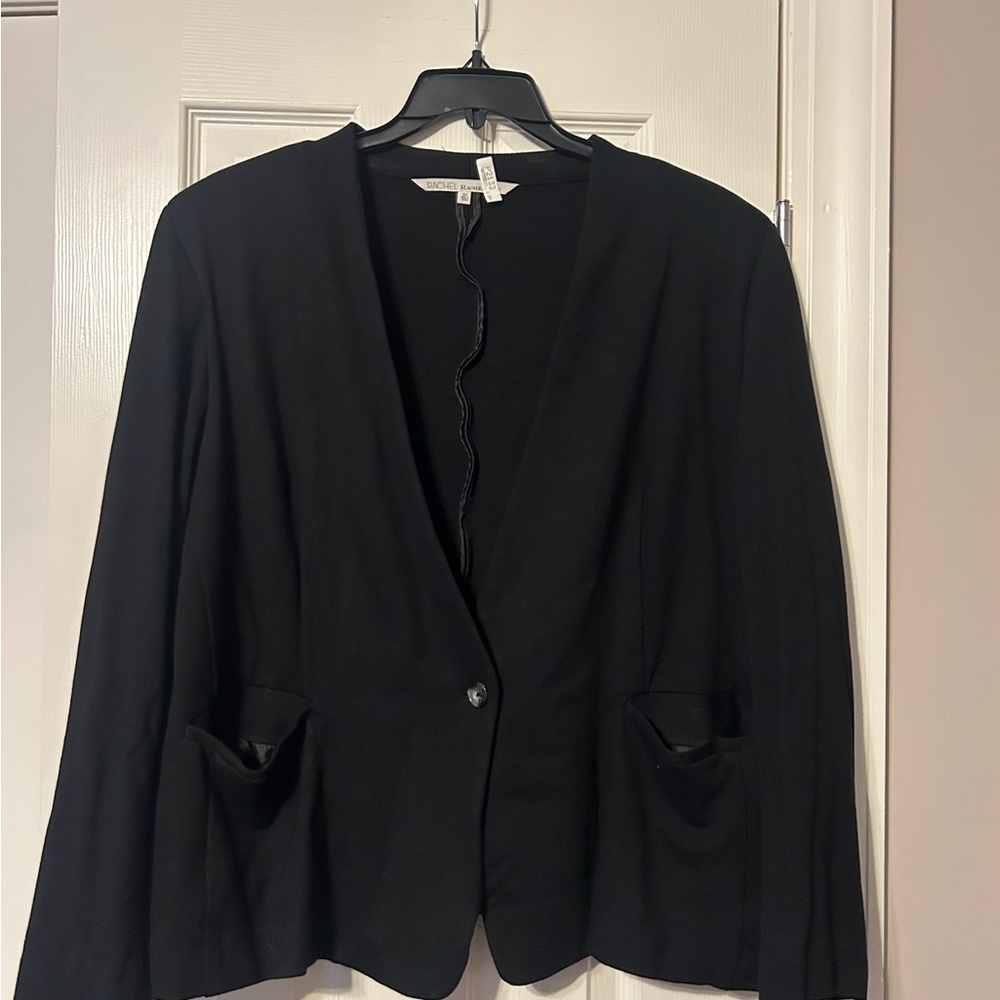 Rachel Black Blazer Classic Design with Lapel Collar